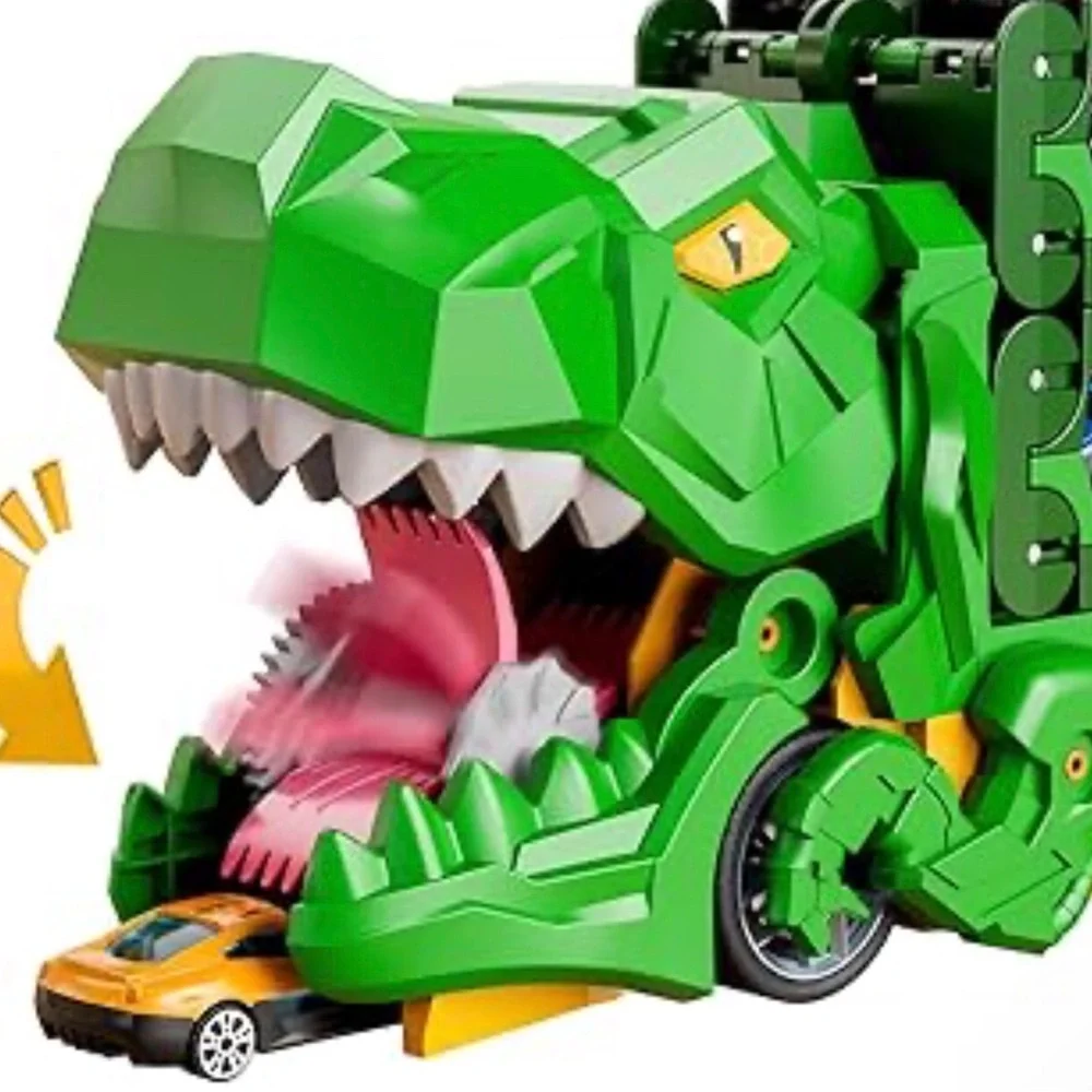 Dinosaur Truck Toy with Car carrier & track